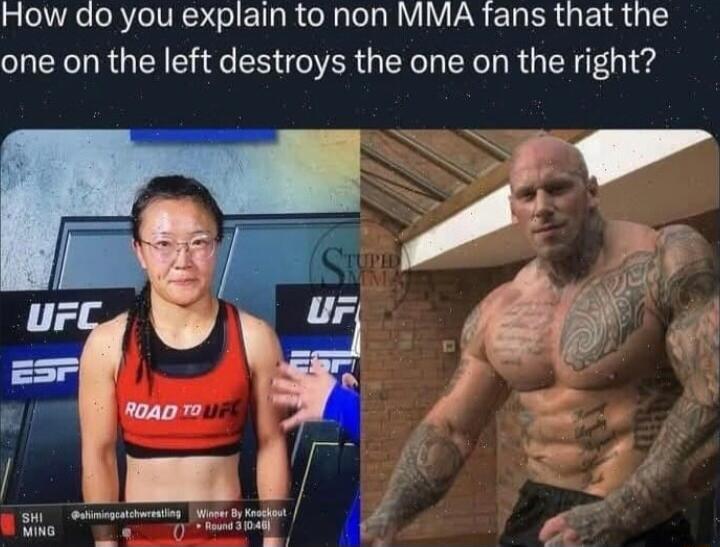 How do you explain to non MMA ftans that the one on the left destroys the one on the right