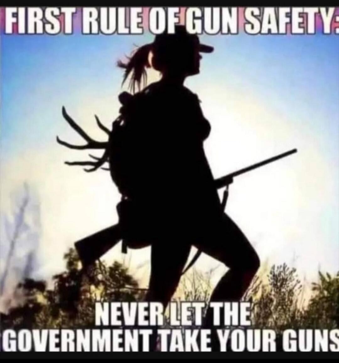 FIRST RULE OF GUN SAFETY: NEVER LET THE GOVERNMENT TAKE YOUR GUNS