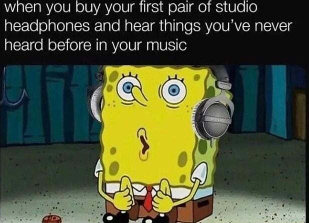 when you buy your first pair of studio headphones and hear things youve never heard before in your music