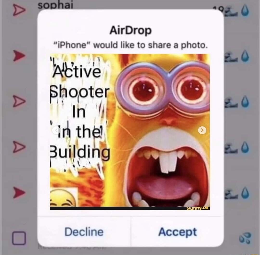 AirDrop iPhone would like to share a photo