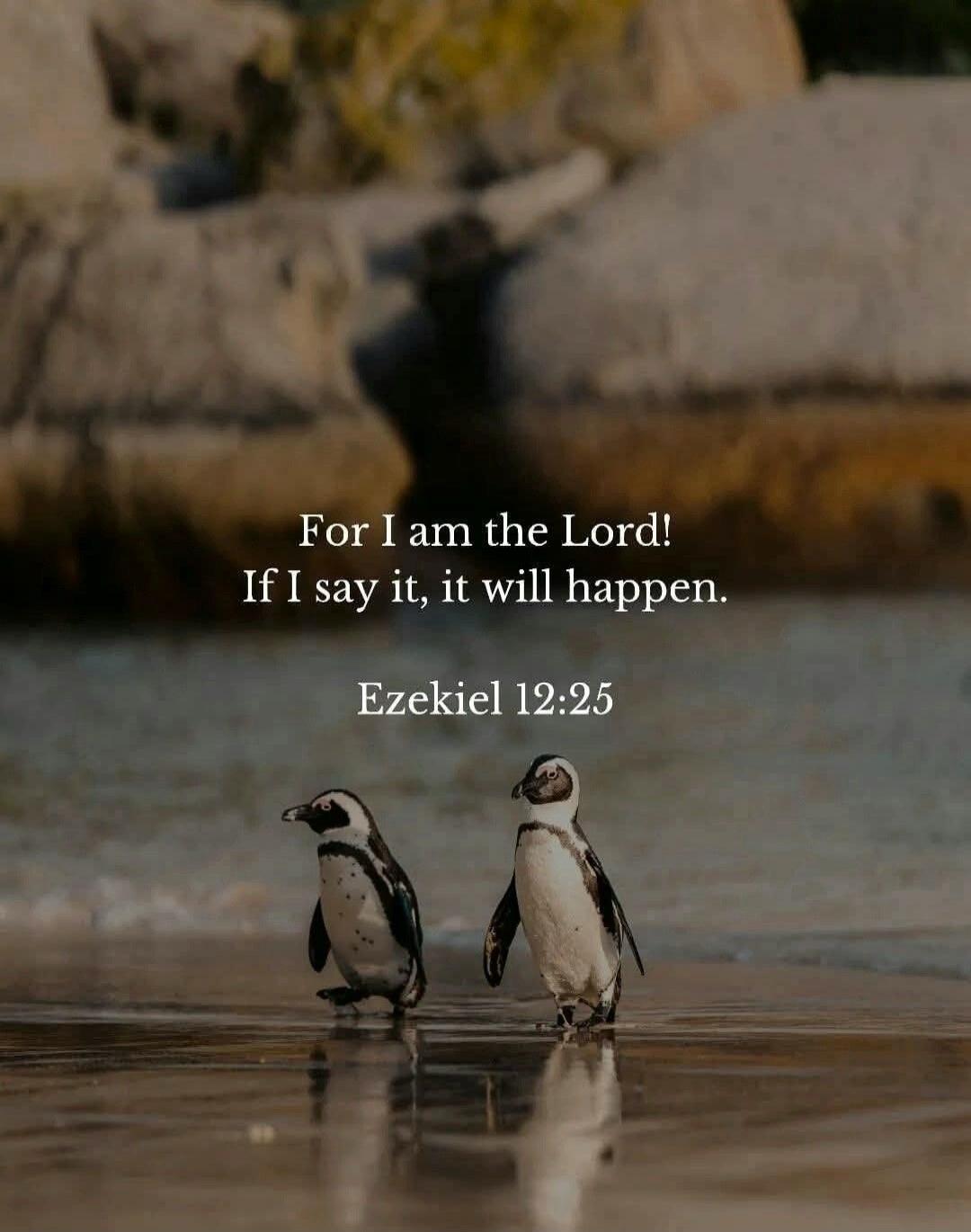 For I am the Lord! If I say it, it will happen. Ezekiel 12:25