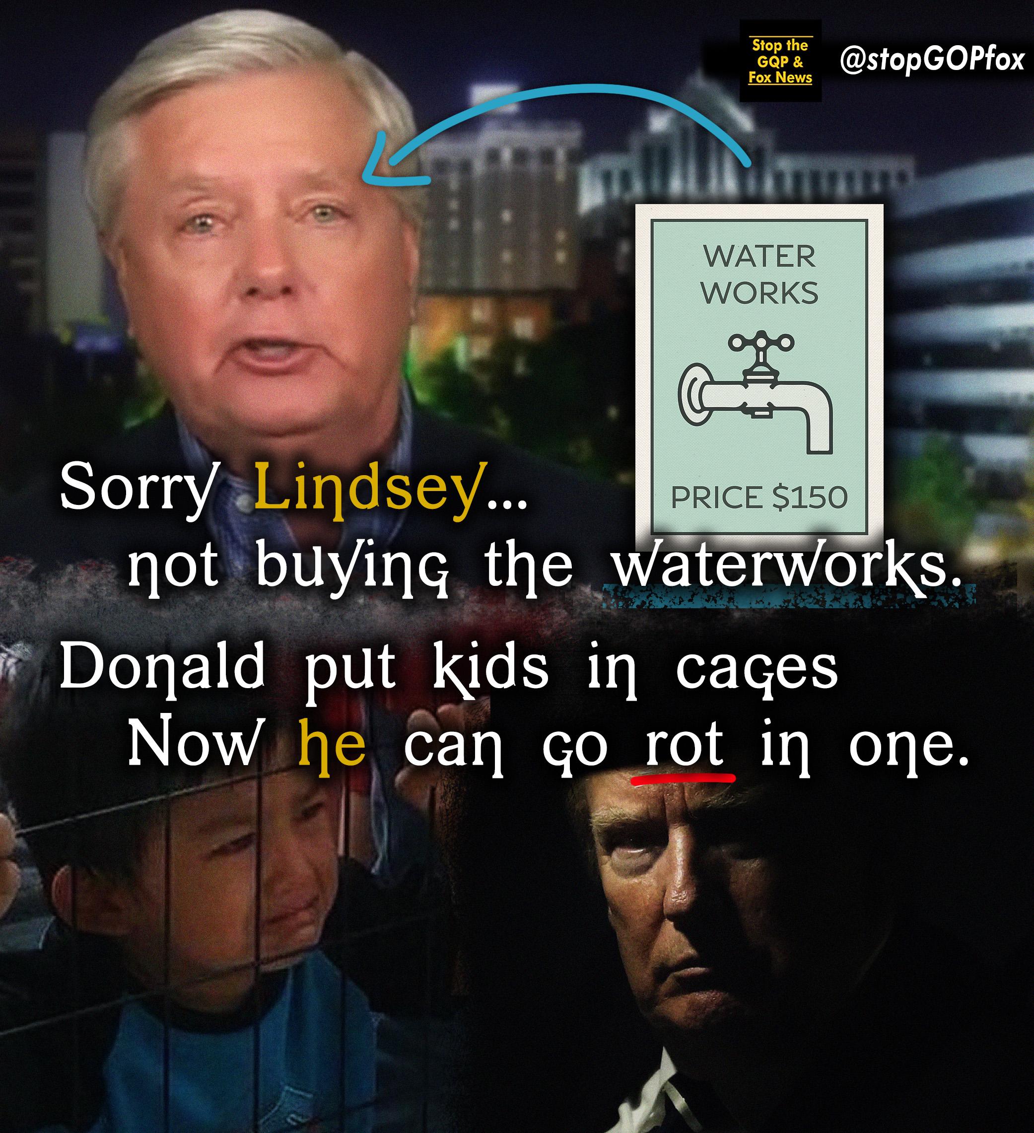 not bUuq the wate morks Donald put KldS in cages Now he can qo_rot in one iy 3