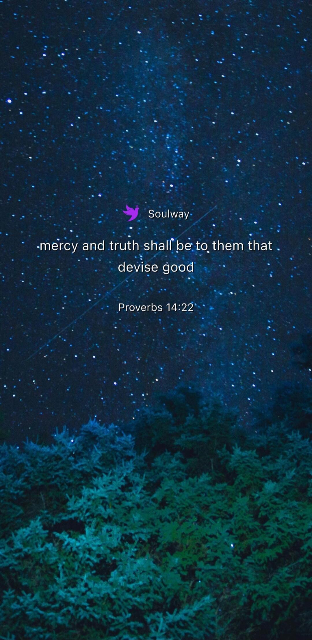 Soulway -mercy and truth shall be to them that devise good Proverbs 14:22
