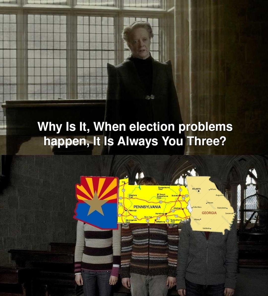 Why Is It When election problems happens It Is Always You Three i v rolar g made with mematic