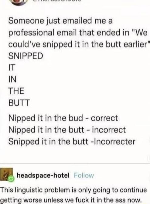 Someone just emailed me a professional email that ended in 