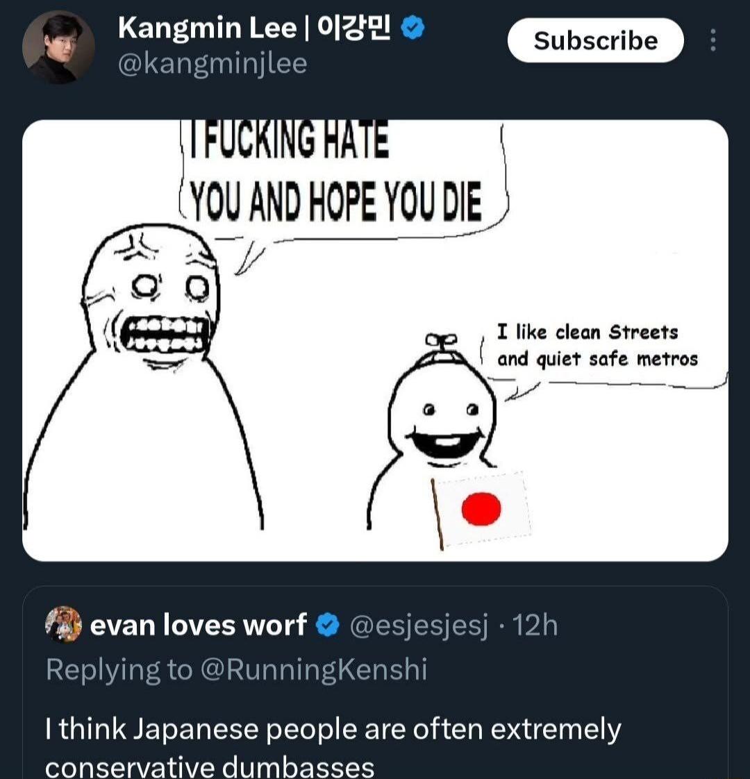 Kangmin Lee 0j242 g UCKING HA YOU AND HOPE YOUDE Tlike clecn Streets and quiet safe metros 3 evan loves worf I think Japanese people are often extremely EONASAAUUS Aiaskat