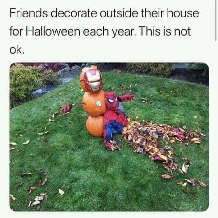 Friends decorate outside their house for Halloween each year This is not