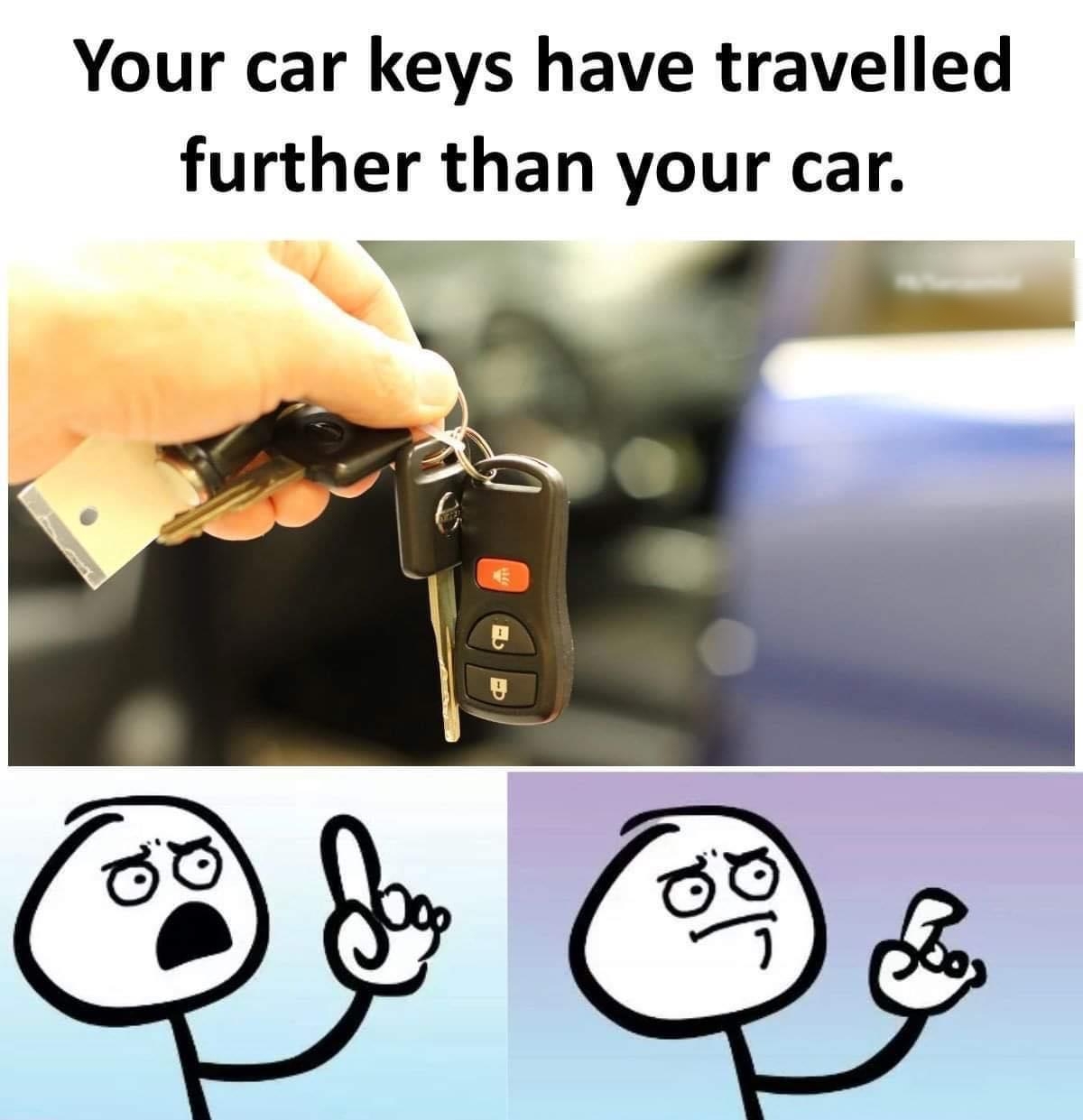 Your car keys have travelled further than your car