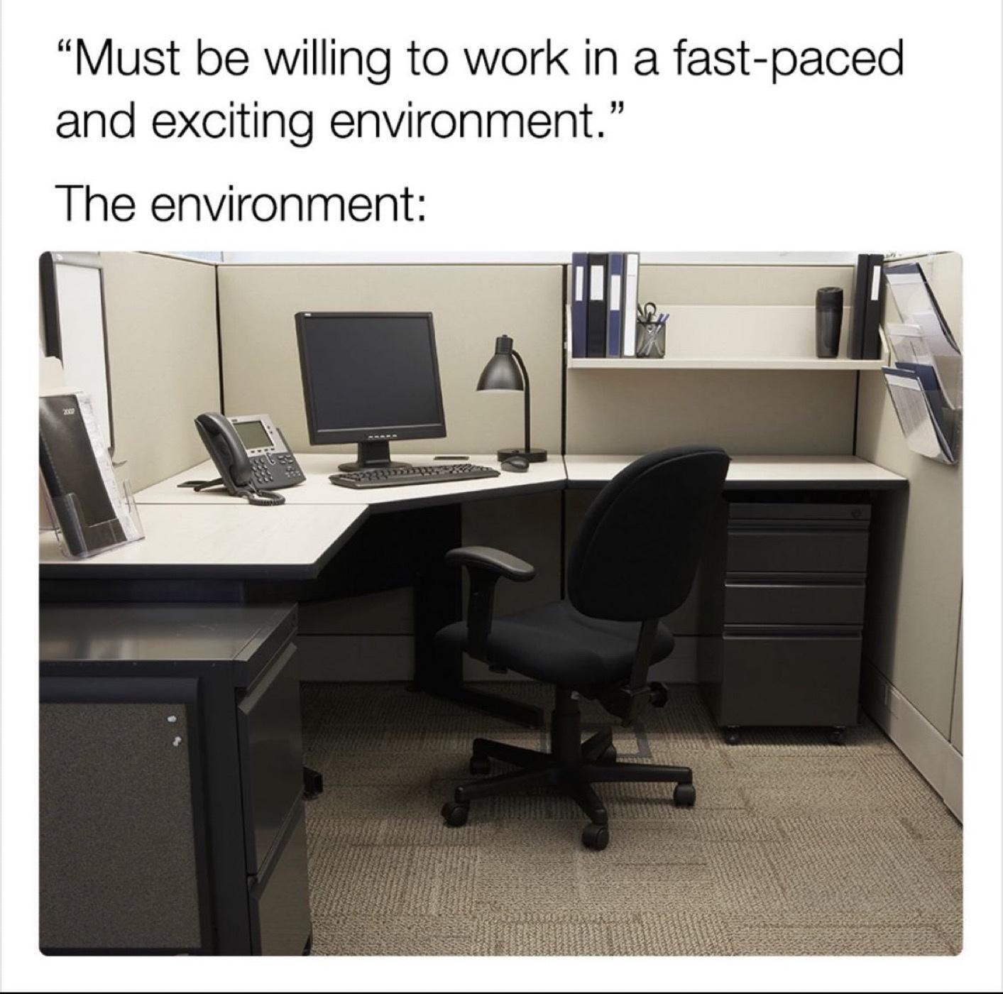 Must be willing to work in a fast paced and exciting environment The environment