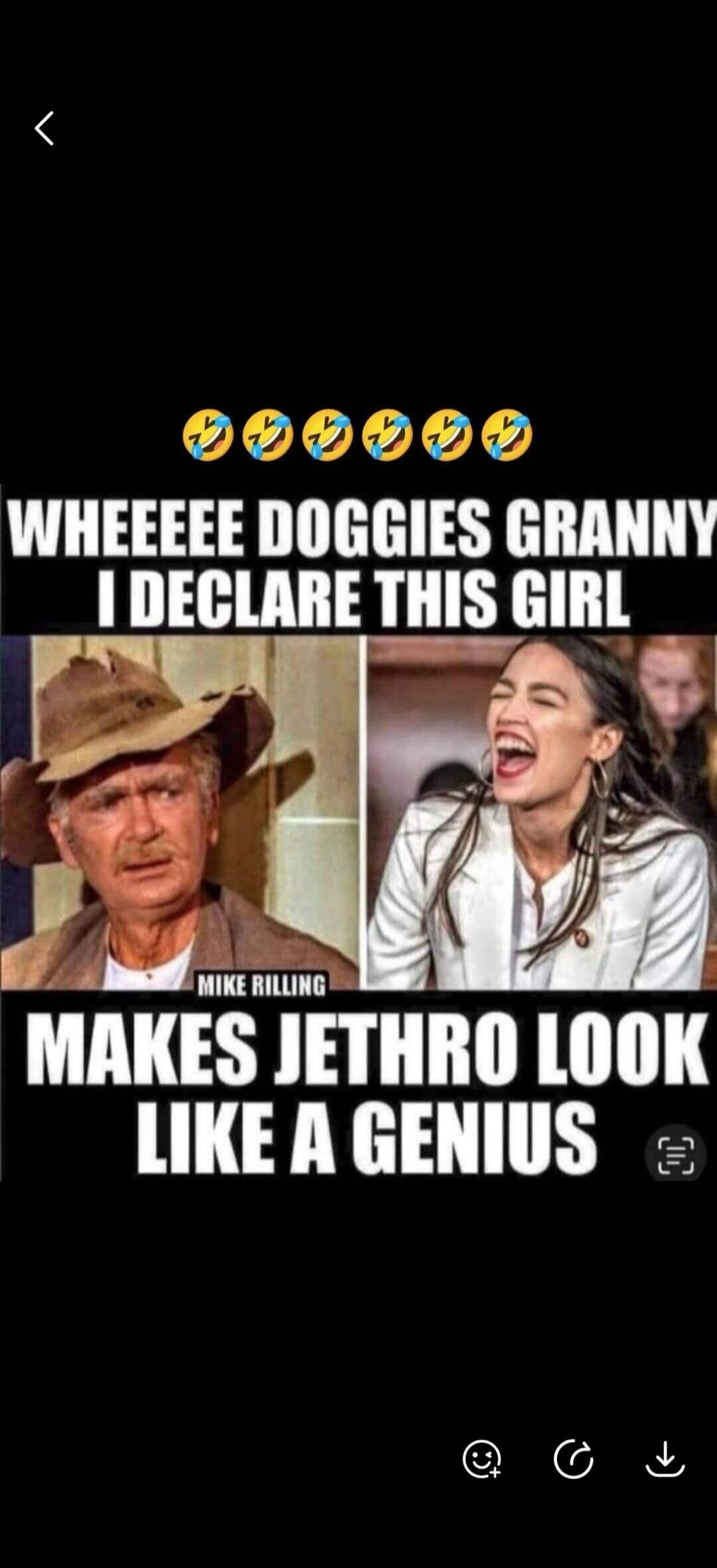 😂😂😂😂😂 WHEEEEE DOGGIES GRANNY I DECLARE THIS GIRL MAKES JETHRO LOOK LIKE A GENIUS MIKE RILLING