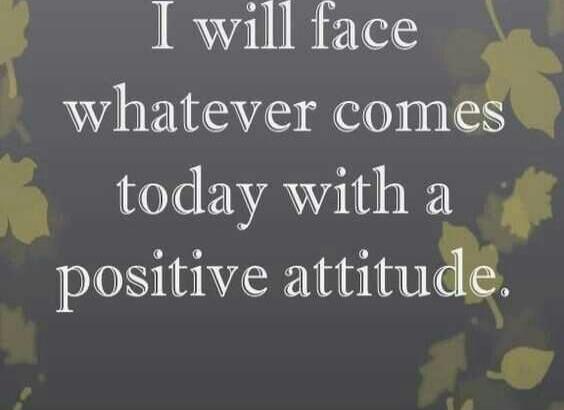 I will face whatever comes today with a positive attitude.
Session ID: 1003096.