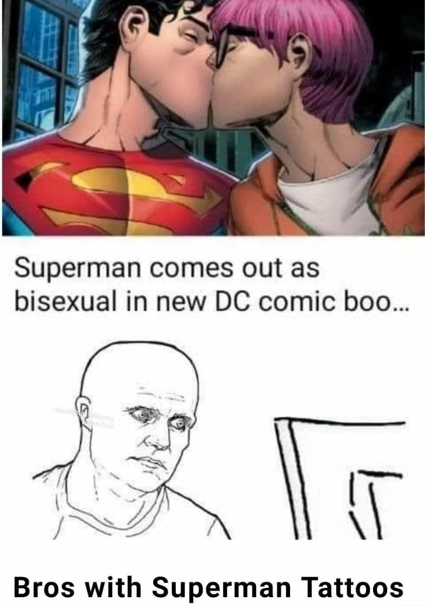 Superman comes out as bisexual in new DC comic boo Bros with Superman Tattoos