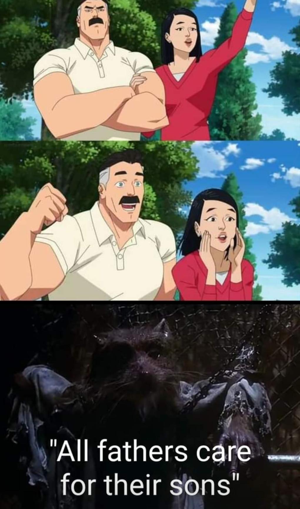 f All fathers care for their sons