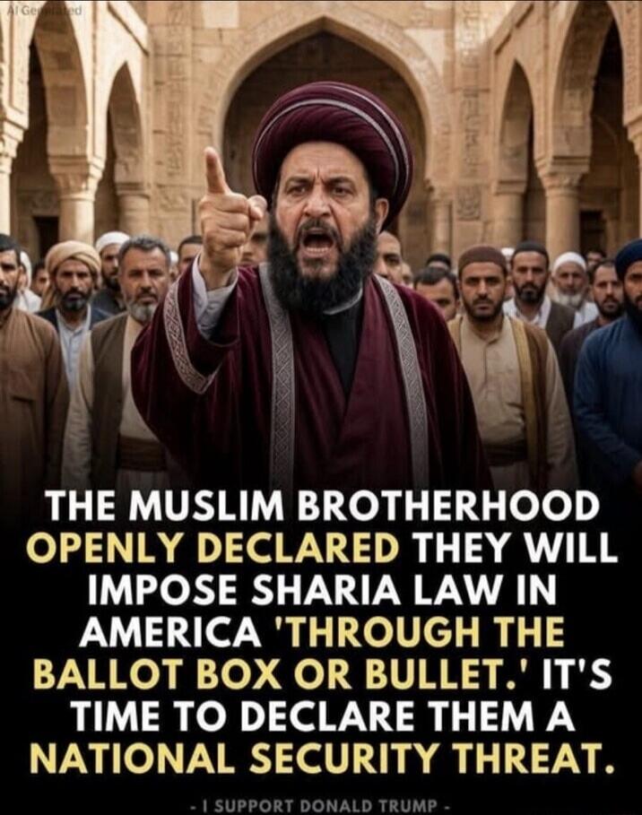 The Muslim Brotherhood openly declared they will impose Sharia law in America 'through the ballot box or bullet.' It's time to declare them a national security threat. I support Donald Trump.