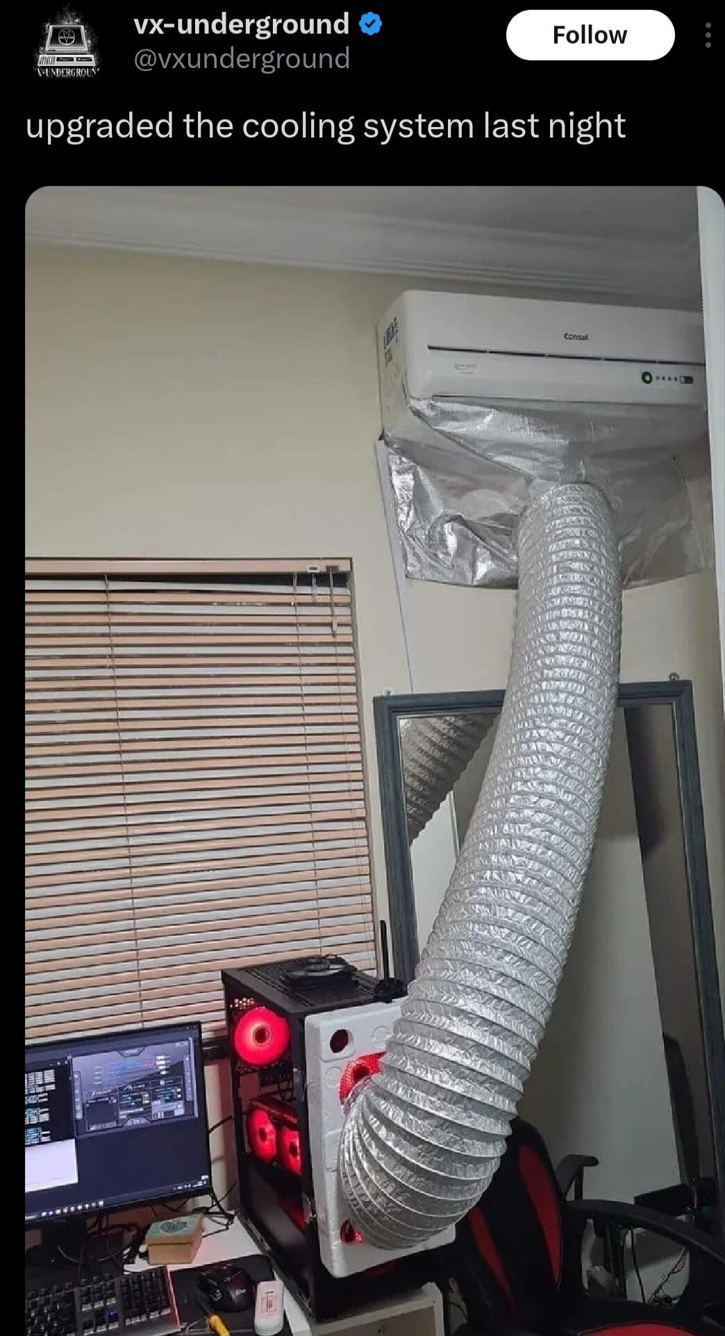 vx underground vxund und upgraded the cooling system last night