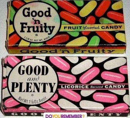 Good 'n Fruity
Fruit flavored candy
Good 'n Fruity
Good and Plenty
Licorice flavored candy
Net Wt. 7 1/8 oz.
Do You Remember?