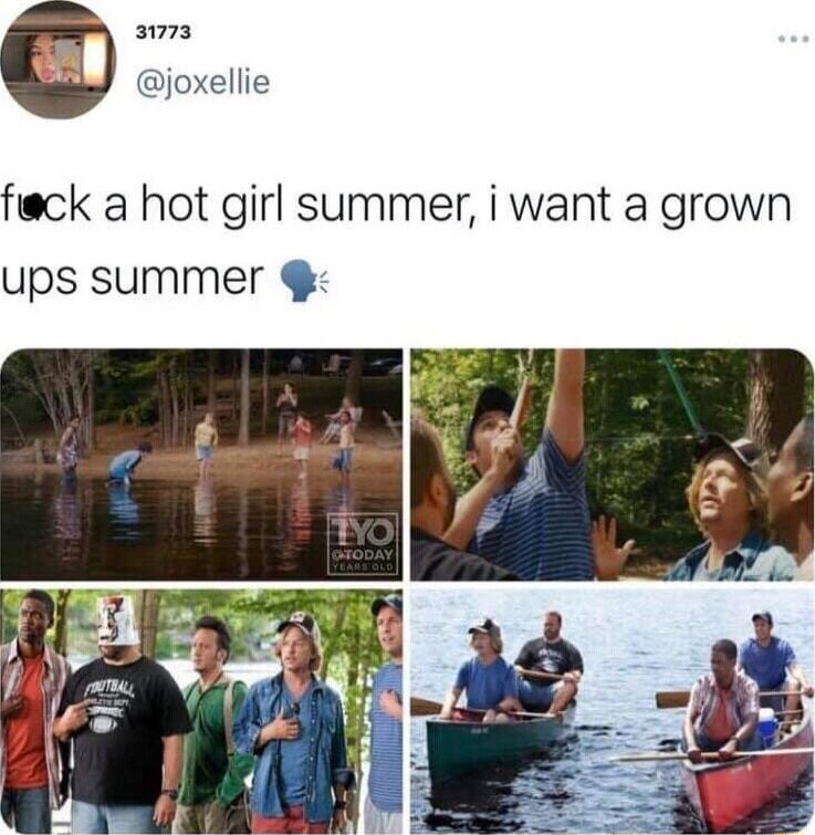 fuck a hot girl summer, i want a grown ups summer ❄️
