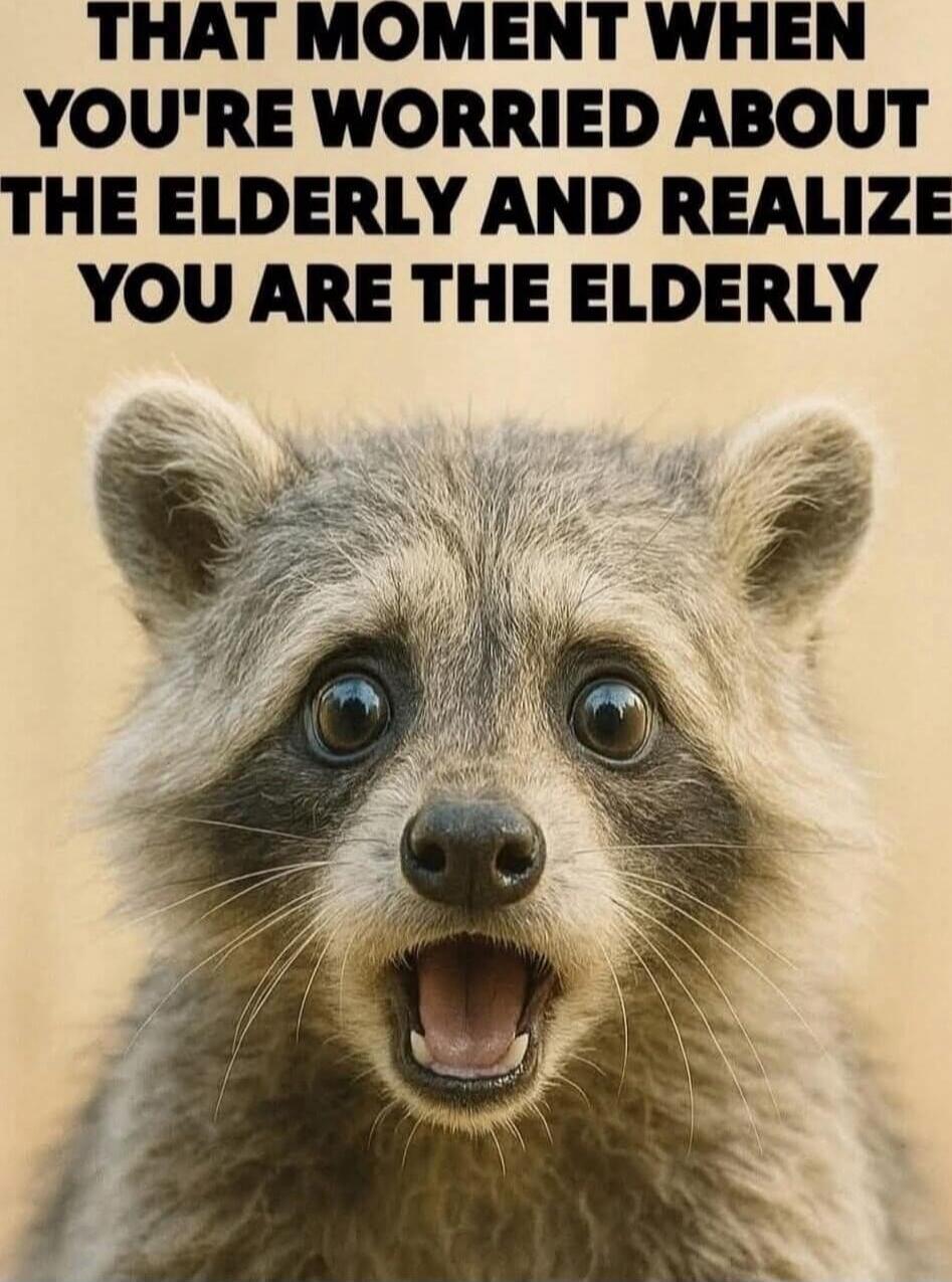 THAT MOMENT WHEN YOU'RE WORRIED ABOUT THE ELDERLY AND REALIZE YOU ARE THE ELDERLY
