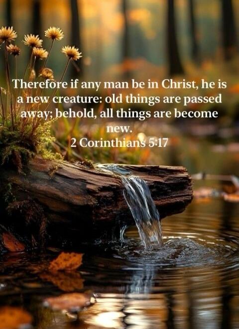 Therefore if any man be in Christ, he is a new creature: old things are passed away; behold, all things are become new. 2 Corinthians 5:17