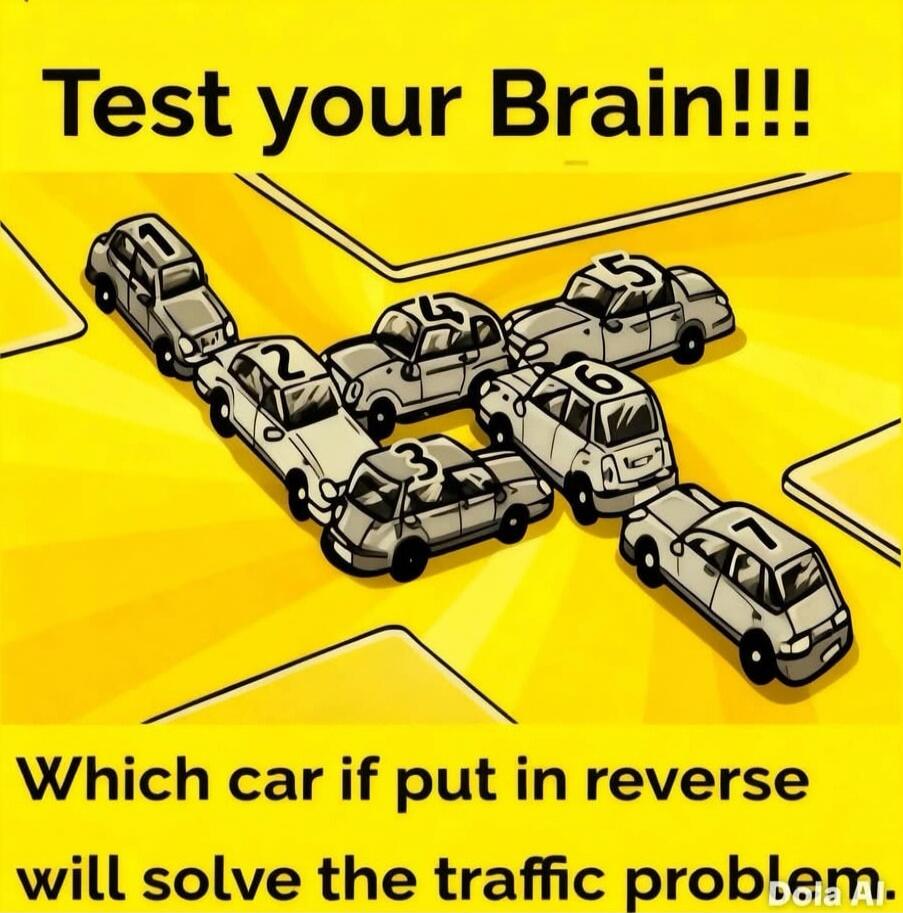 Test your Brain!!!
Which car if put in reverse will solve the traffic problem.