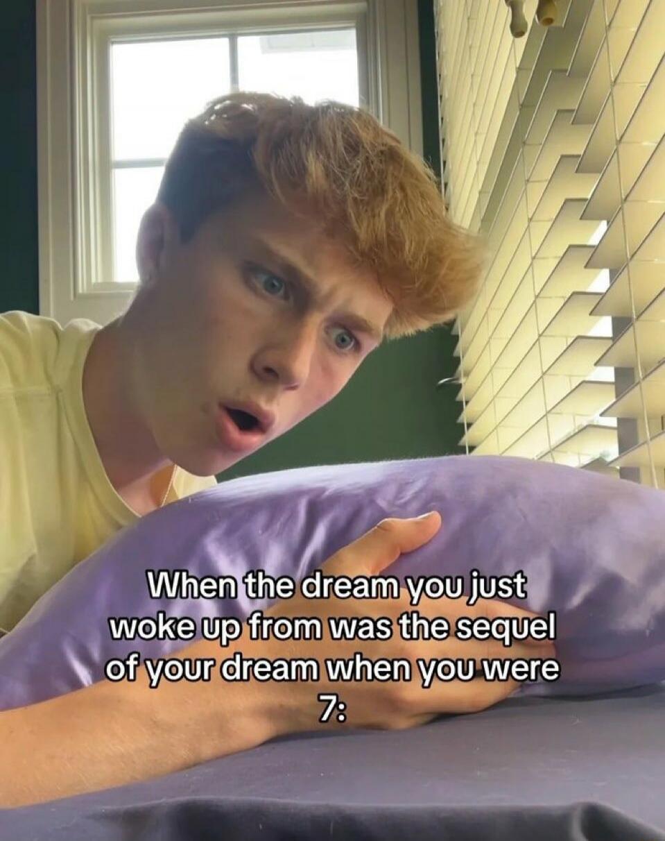 When the dream you just woke up from was the sequel of your dream when you were 7: