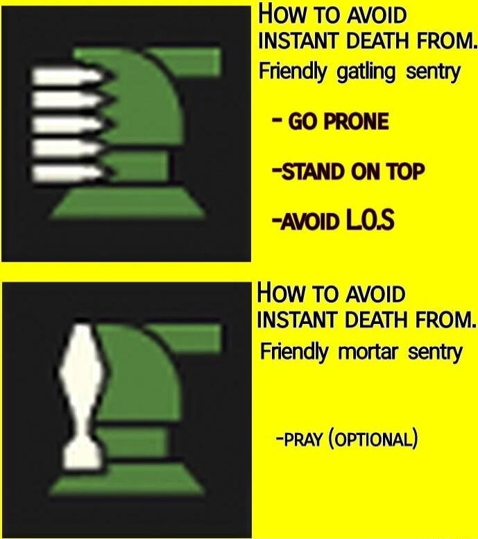 STAND ON TOP AVOID How T0 AvOID NT DEATH FROM Friendly mortar sentry TIONAL