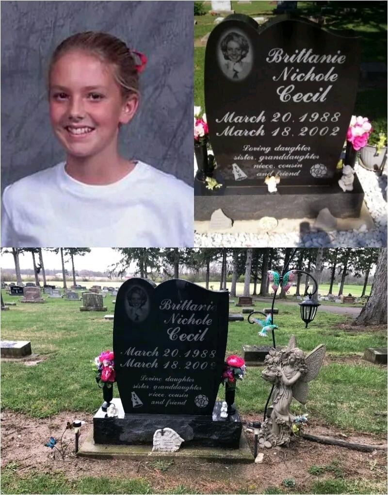 Brittanie Nichole Cecil March 20, 1988 March 18, 2002 Loving daughter, sister, granddaughter, niece, cousin and friend