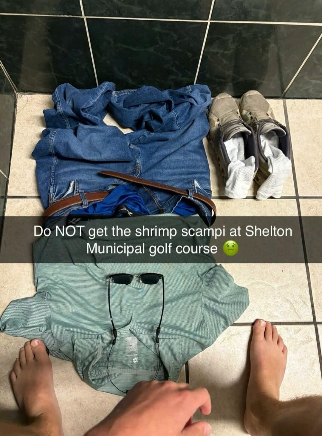 Do NOT get the shrimp scampi at Shelton Municipal golf course 🤢
