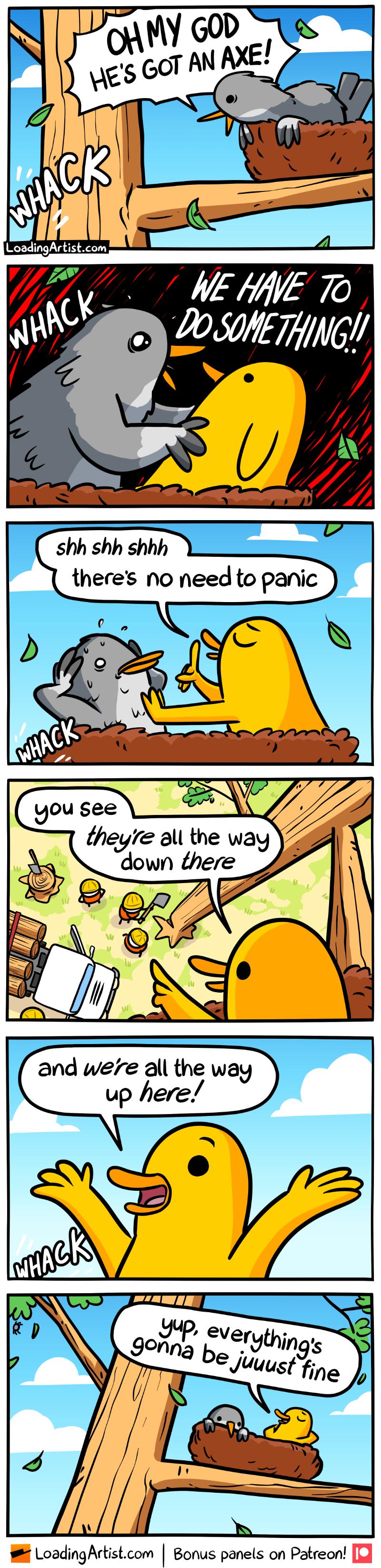 WE HYE D SHETINGY N Al shh shh shhh theres no need to panic O N N LoadingArtistcom Bonus panels on Patreon