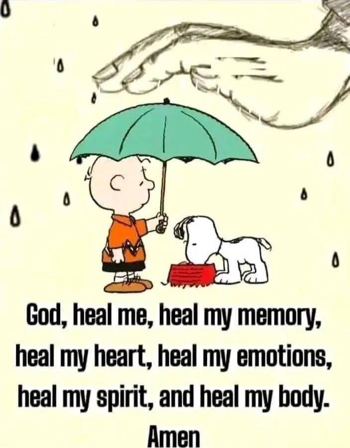 God, heal me, heal my memory, heal my heart, heal my emotions, heal my spirit, and heal my body. Amen