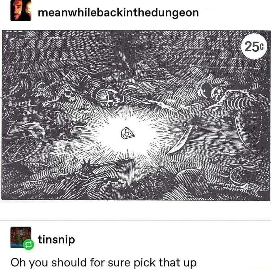 meanwhilebackinthedungeon tinsnip Oh you should for sure pick that up