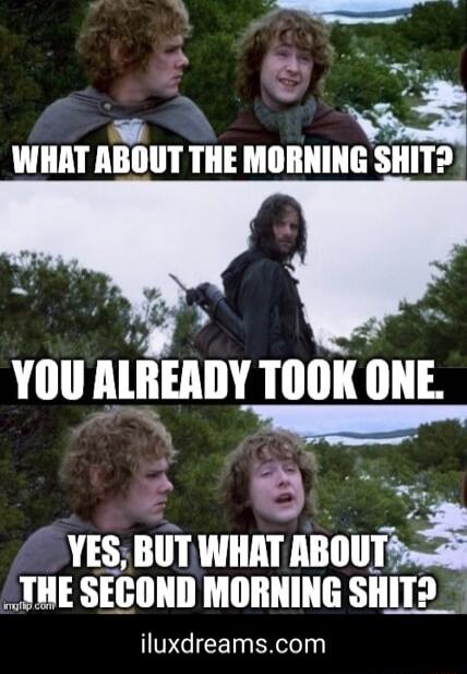 WHAT ABOUT THE MORNING SHIT e YOU ALREADY TOOK ONE 2 P YES BUTWHAT mllf THE SECOND MORNING SHITD iluxdreamscom