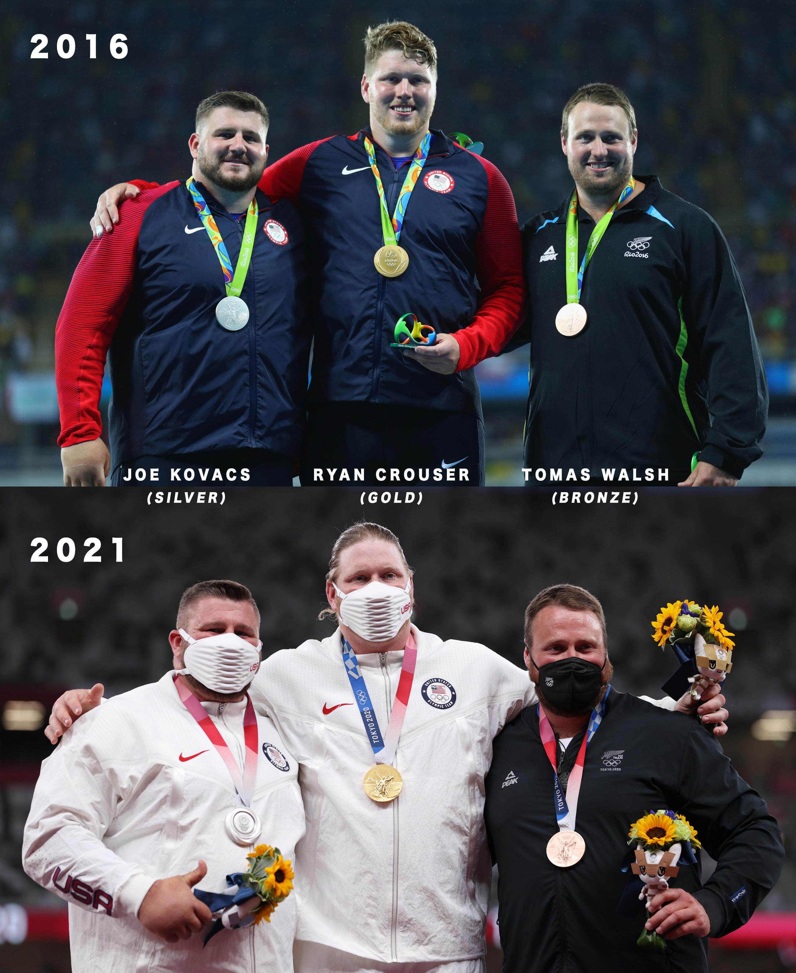 rA RN _JjJOE KOVACS RYAN CROUSER _TOMAS WALSH SILVER X BRONZE