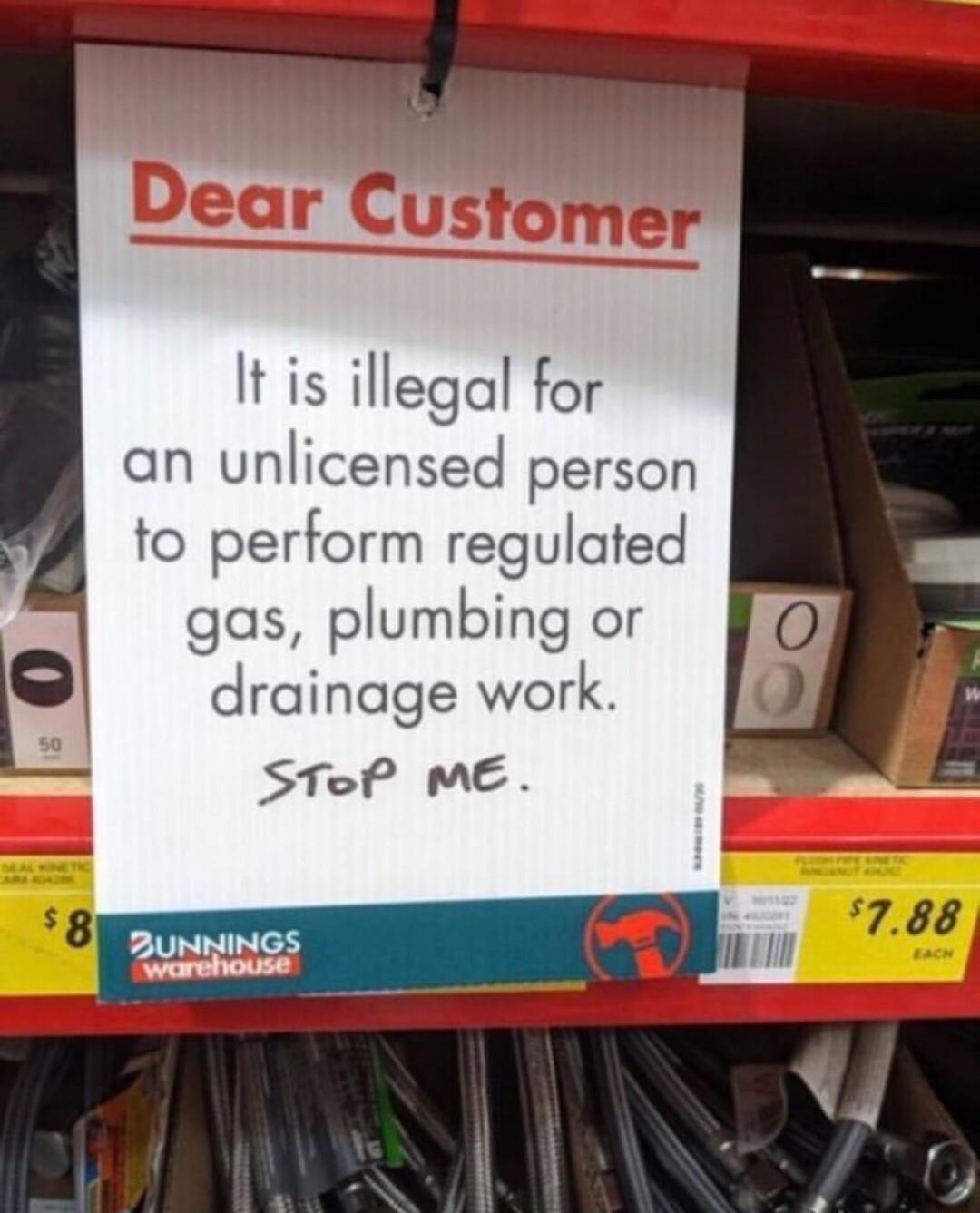 It is illegal for an unlicensed person to perform regulated gas plumbing or drainage work STof ME