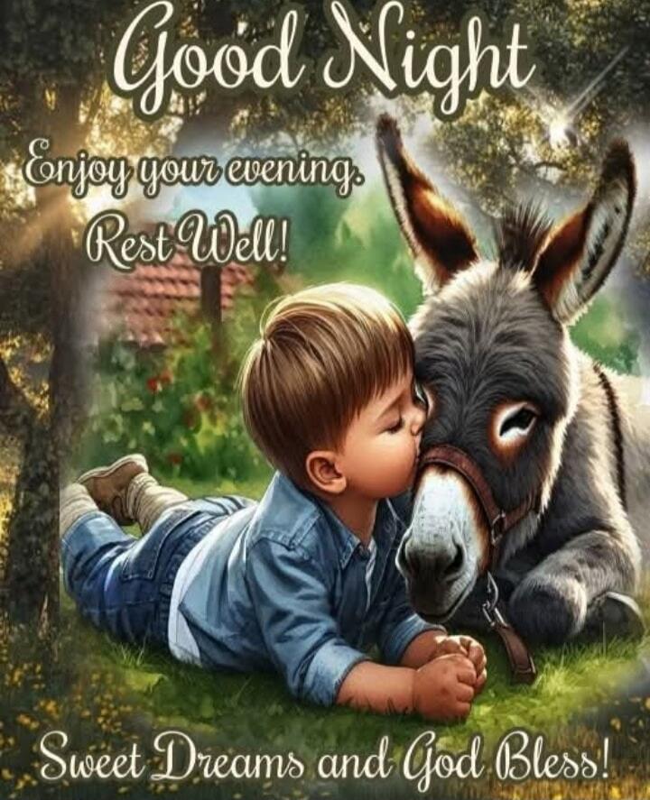 Good Night Enjoy your evening, Rest Well! Sweet Dreams and God Bless!