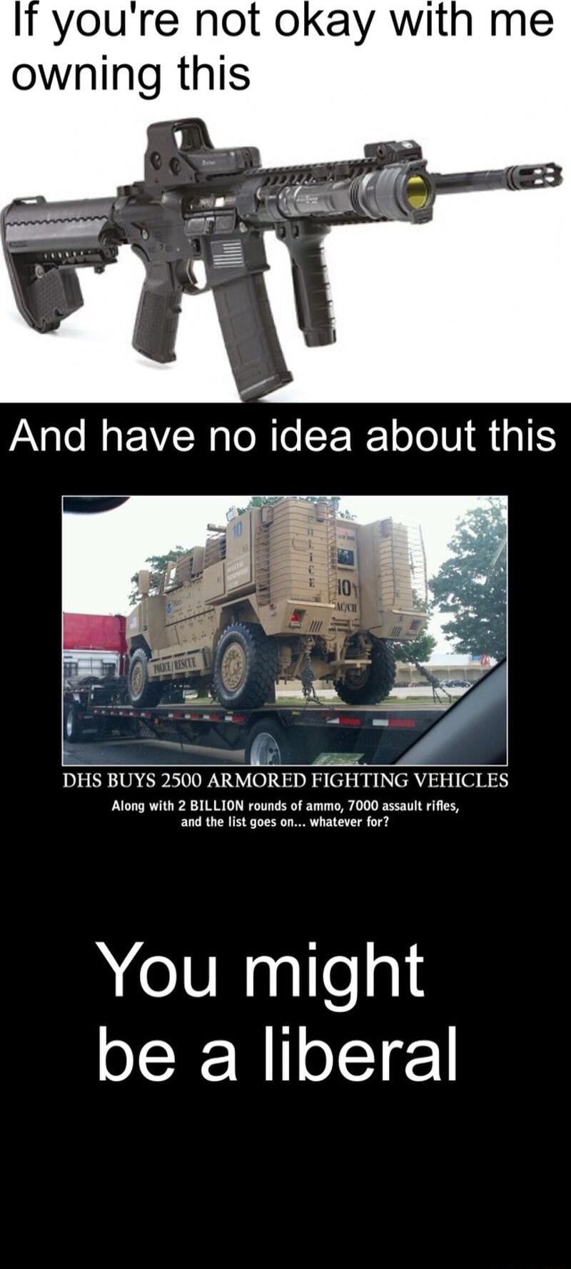If youre not okay with me owning this You might be a liberal