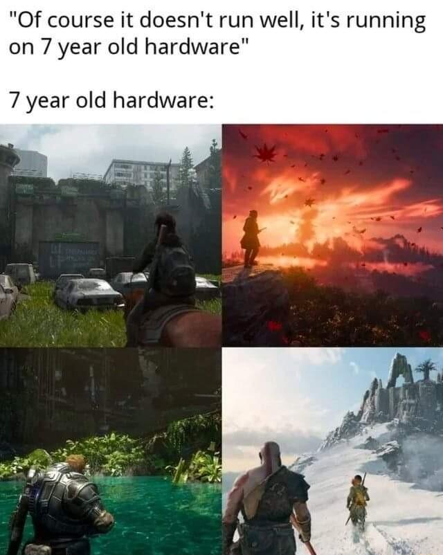 Of course it doesnt run well its running on 7 year old hardware 7 year old hardware