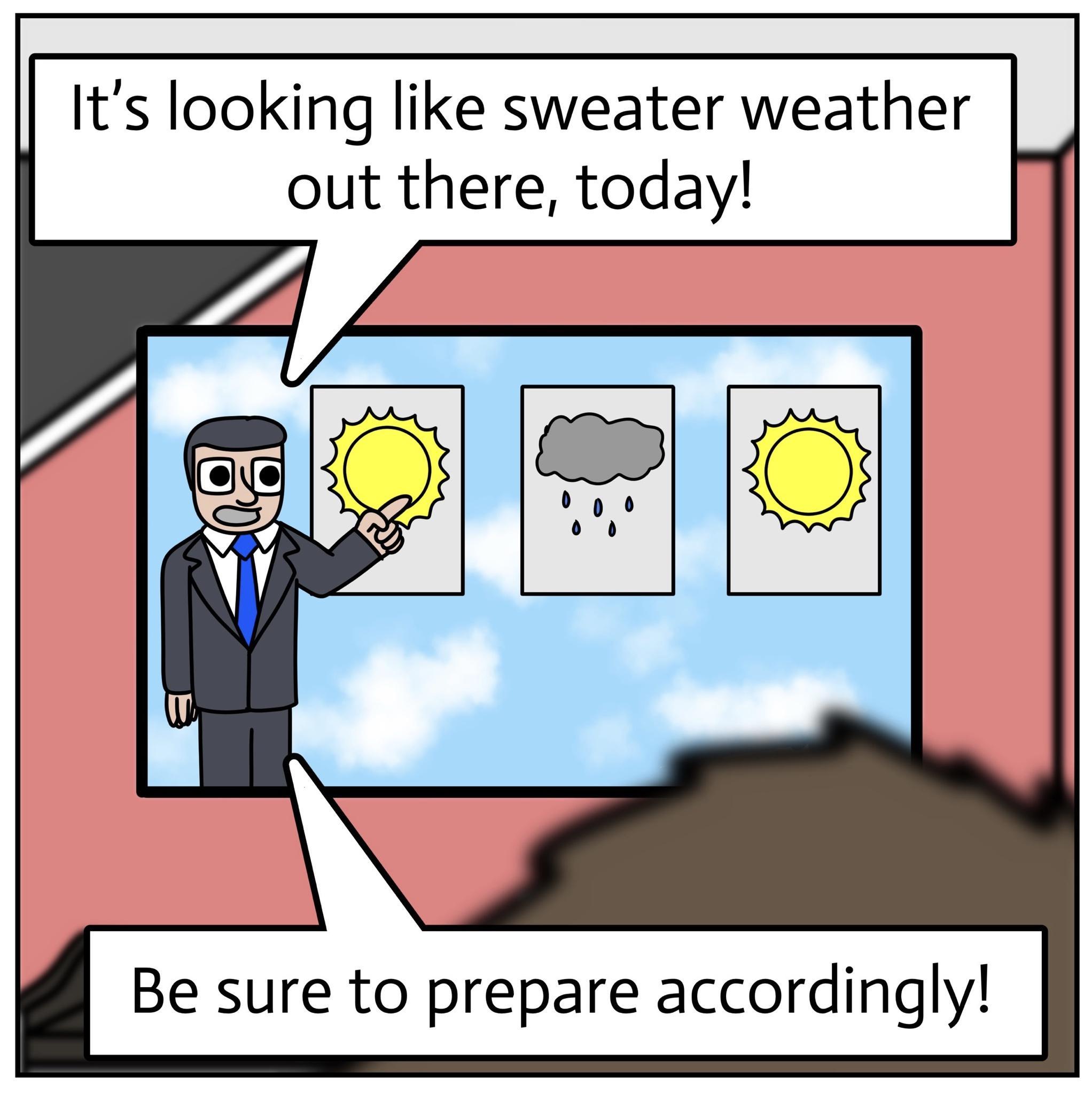 Its looking like sweater weather out there today Be sure to prepare accordingly