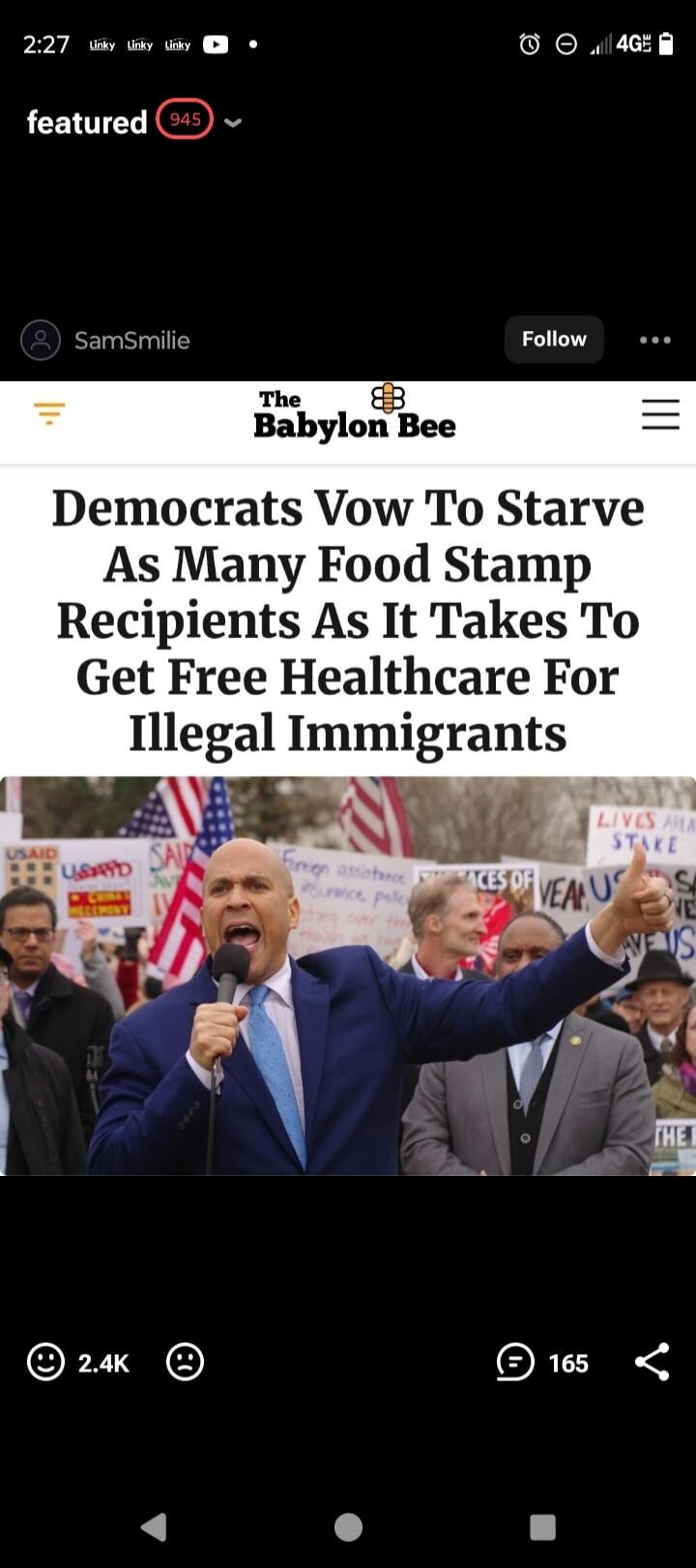 Democrats Vow To Starve As Many Food Stamp Recipients As It Takes To Get Free Healthcare For Illegal Immigrants
