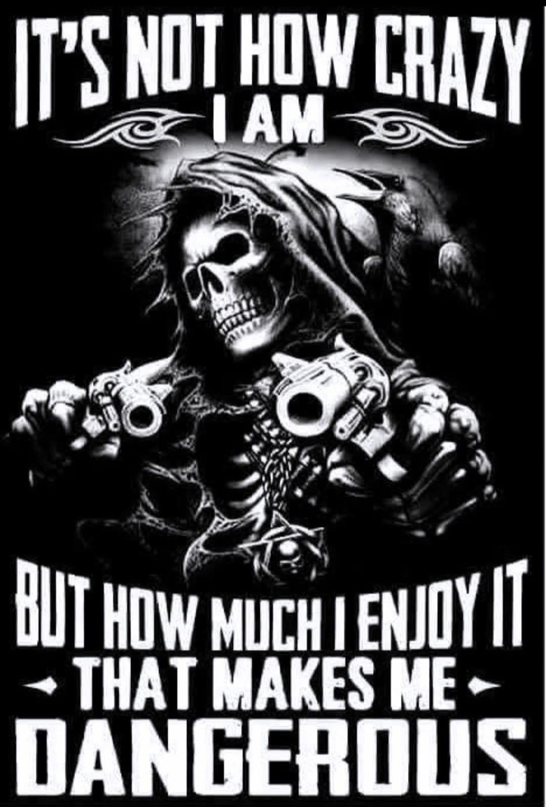 IT'S NOT HOW CRAZY I AM BUT HOW MUCH I ENJOY IT THAT MAKES ME DANGEROUS