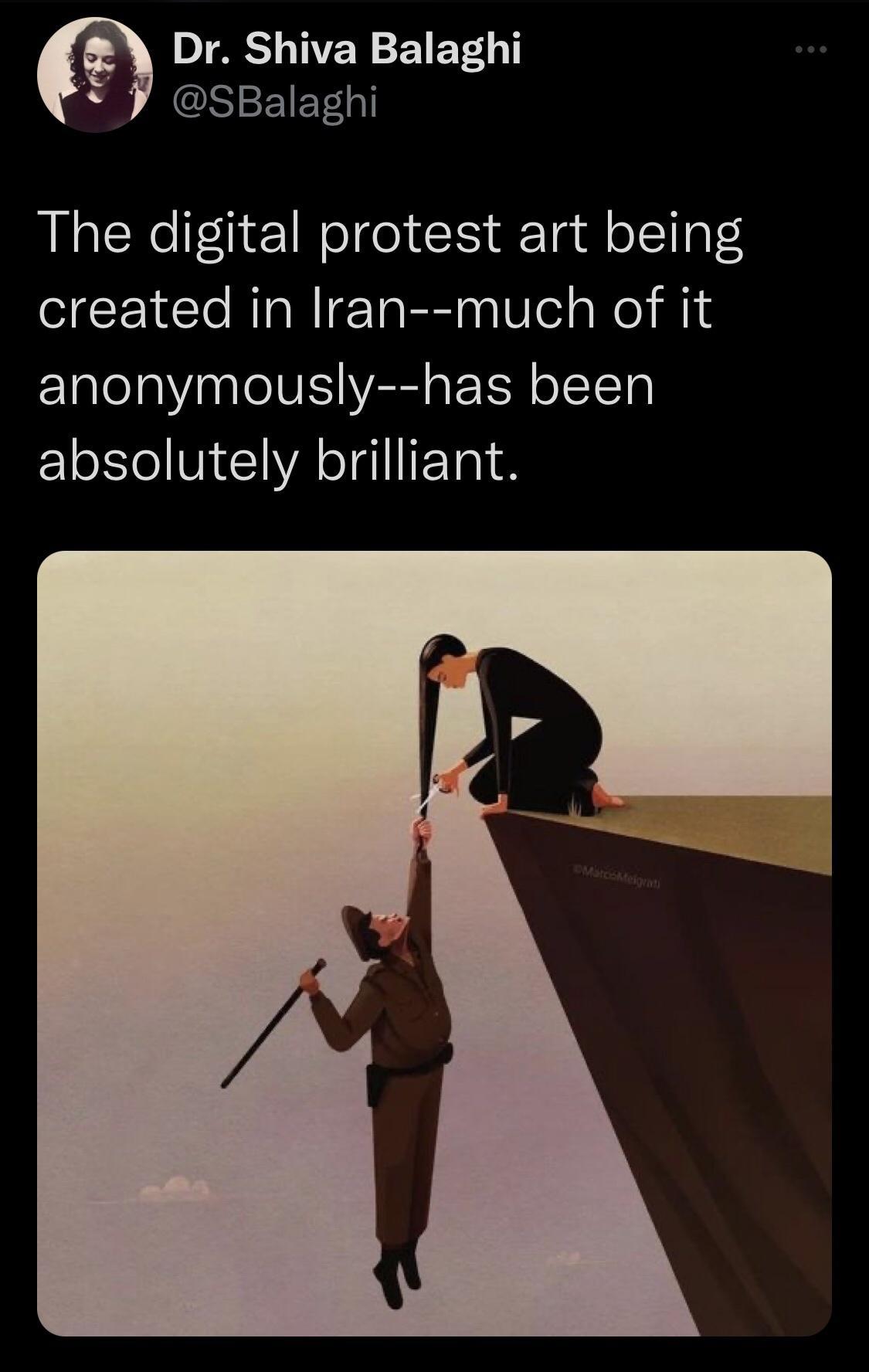 Dr Shiva Balaghi SBalaghi The digital protest art being created in Iran much of it anonymously has been absolutely brilliant