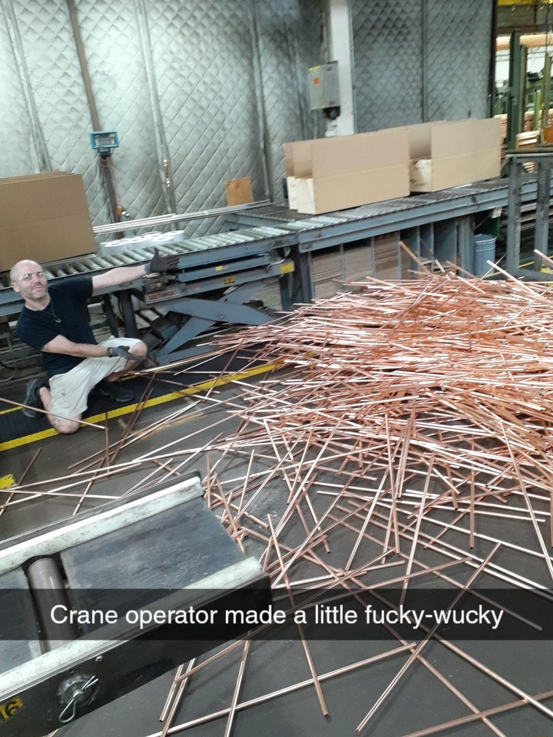 Crane operator made a little fucky wucky