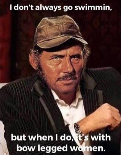 I don't always go swimmin, but when I do, it's with bow legged women.