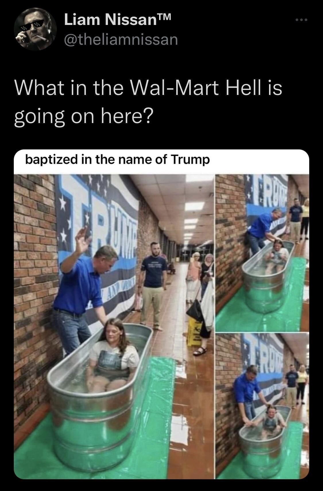 RETNEEET theliamnissan U R ERANETR VETaa o TR going on here baptized in the name of Trump