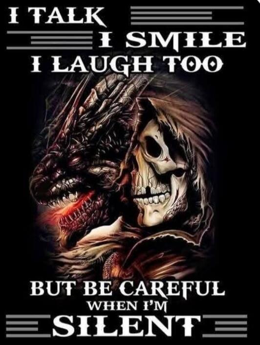 I TALK I SMILE I LAUGH TOO BUT BE CAREFUL WHEN I'M SILENT