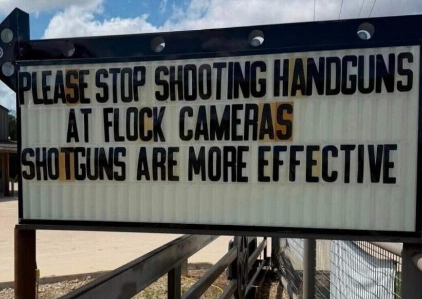 PLEASE STOP SHOOTING HANDGUNS AT FLOCK CAMERAS SHOTGUNS ARE MORE EFFECTIVE
