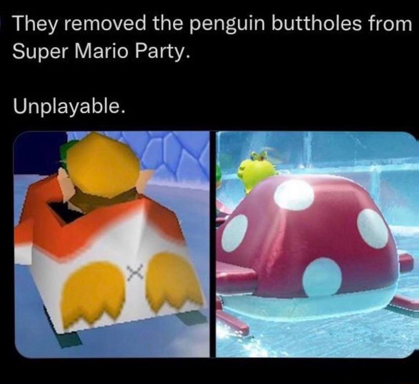 They removed the penguin buttholes from SO VET N TeA SLTEVELIER