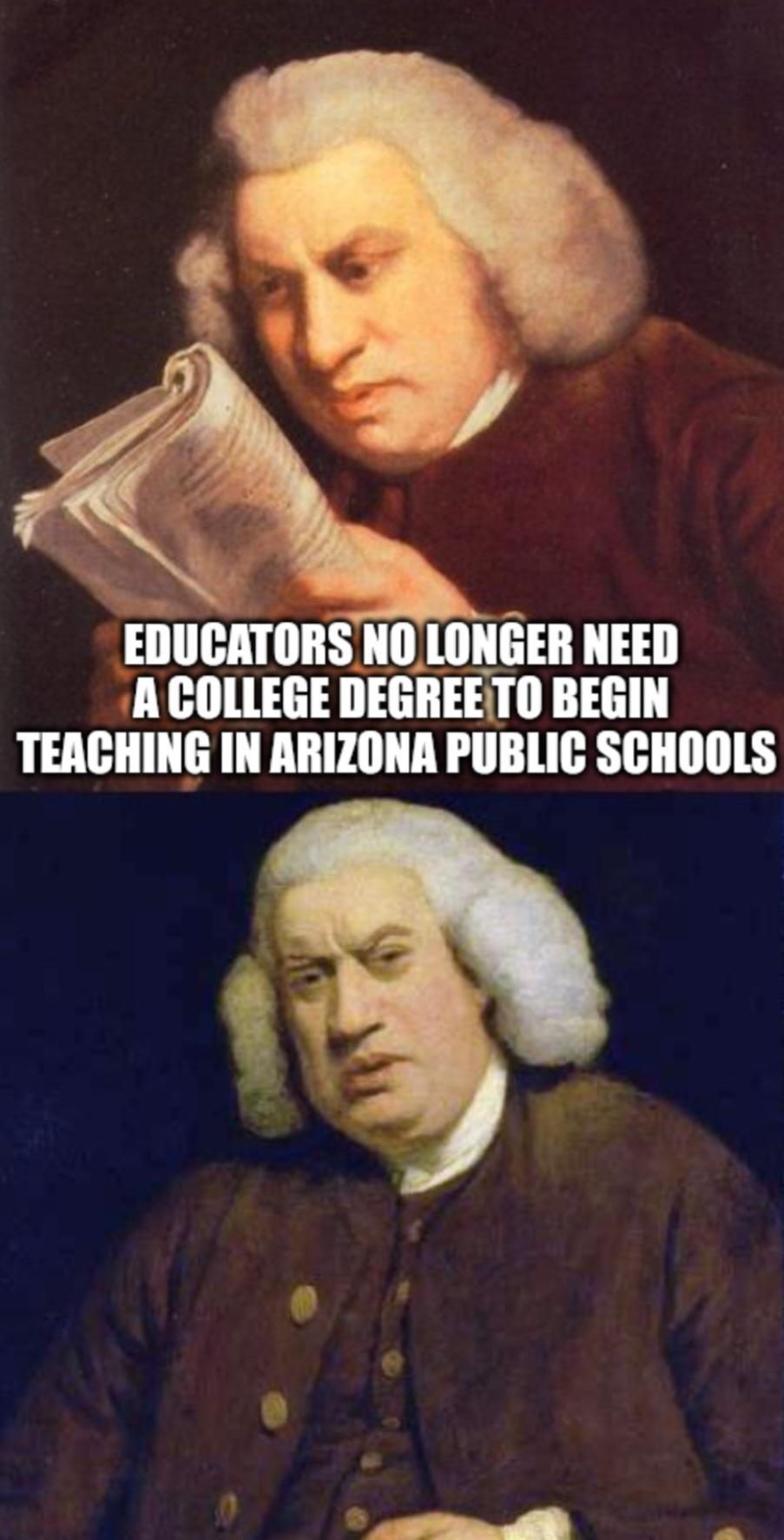 EIIIIIITIIIS NOLONGER NEED ACOLLEGE DEGREETO BEGIN TEACHING IN ARIZONA PUBLIC SCHOOLS
