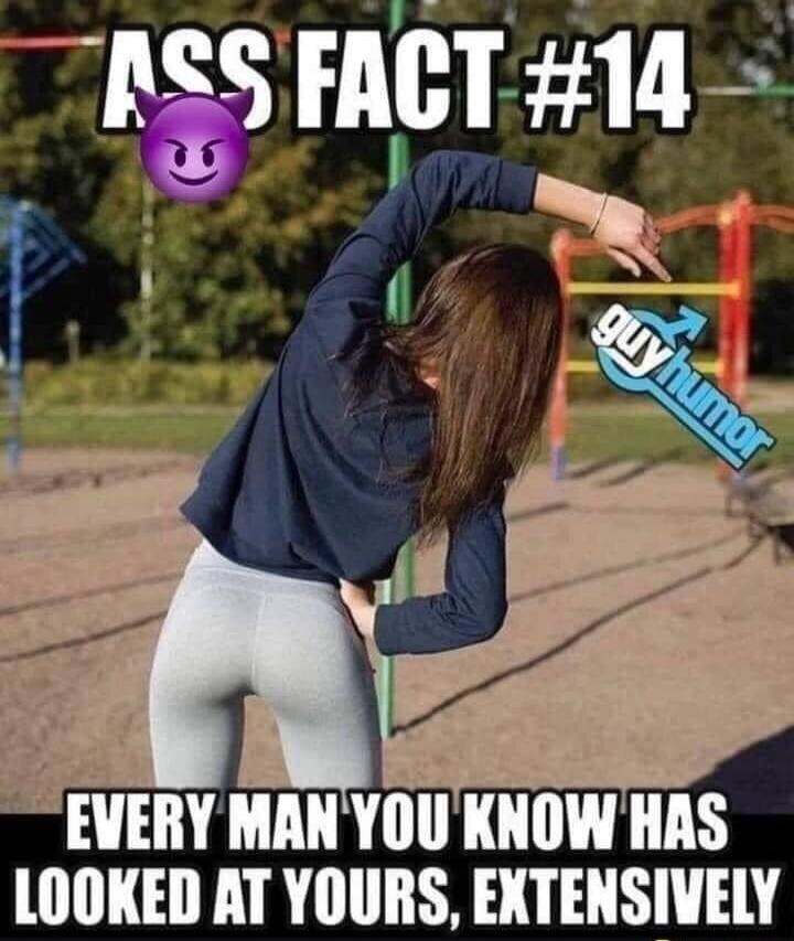 ASS FACT #14 guy humor EVERY MAN YOU KNOW HAS LOOKED AT YOURS, EXTENSIVELY