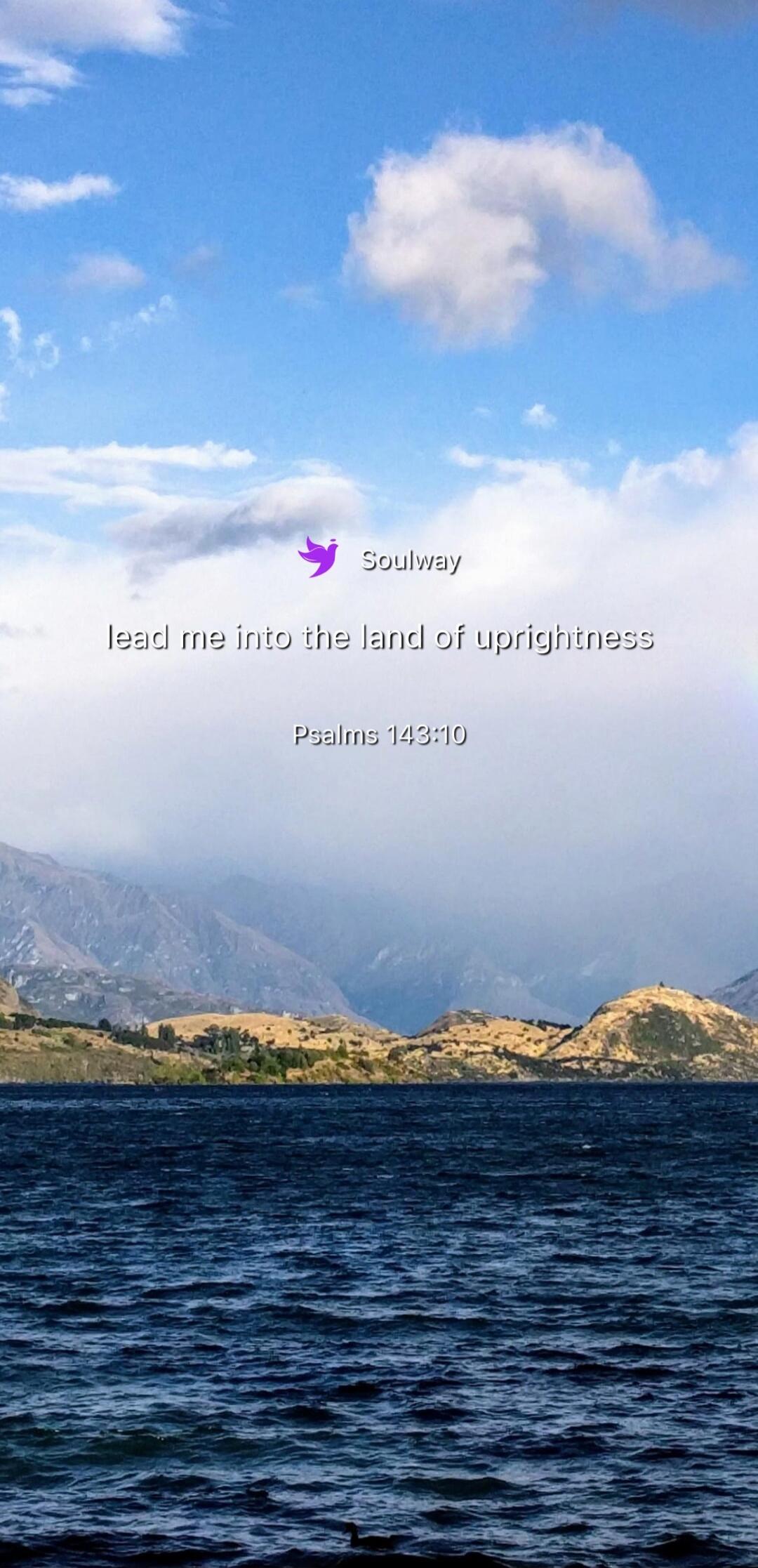 Soulway lead me into the land of uprightness Psalms 143:10